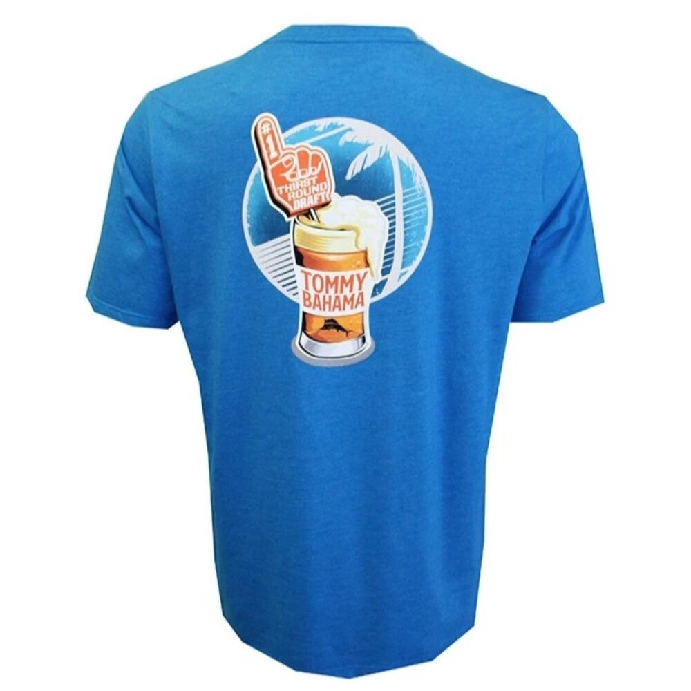 Tommy Bahama Men’s Small Thirst Round Graphic T-Shirt Picasso Blue Heather